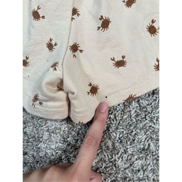 Rylee + Cru Track Shorts Crab Print Unisex Kids 10-12Y Pull on Sweat Shorts Tan - Picture 8 of 8
